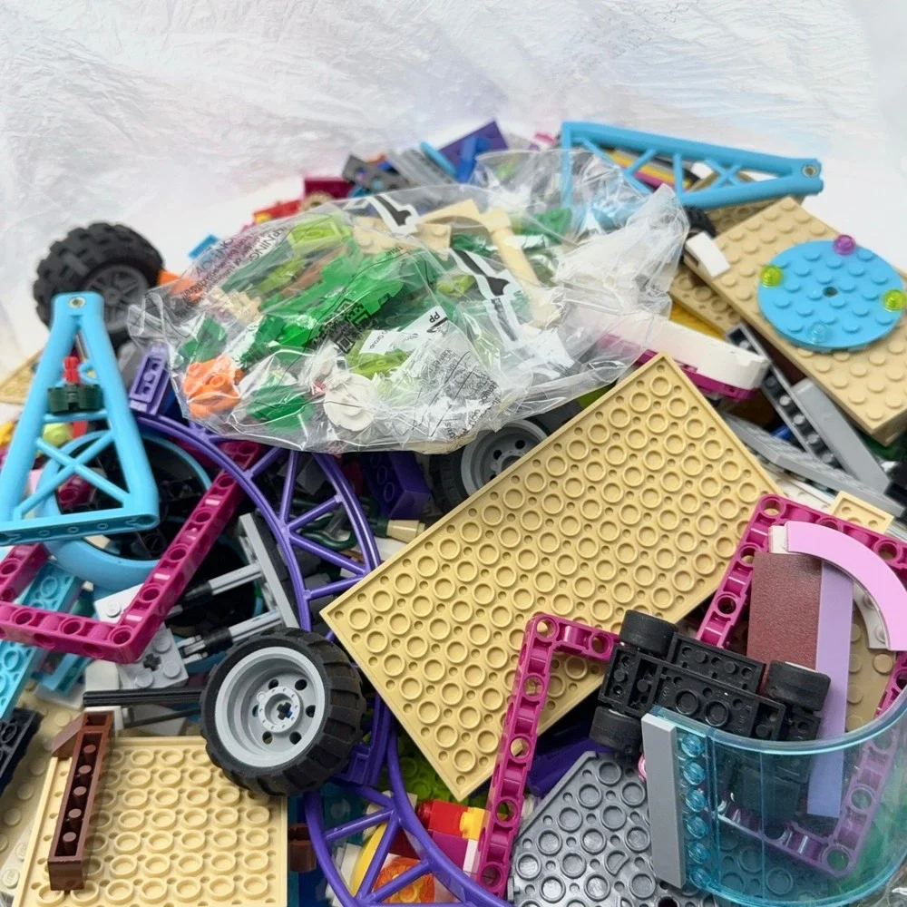 LEGO Bulk Lot Mixed Bricks Plates Wheels Pieces 5lbs Assorted Colors Themes